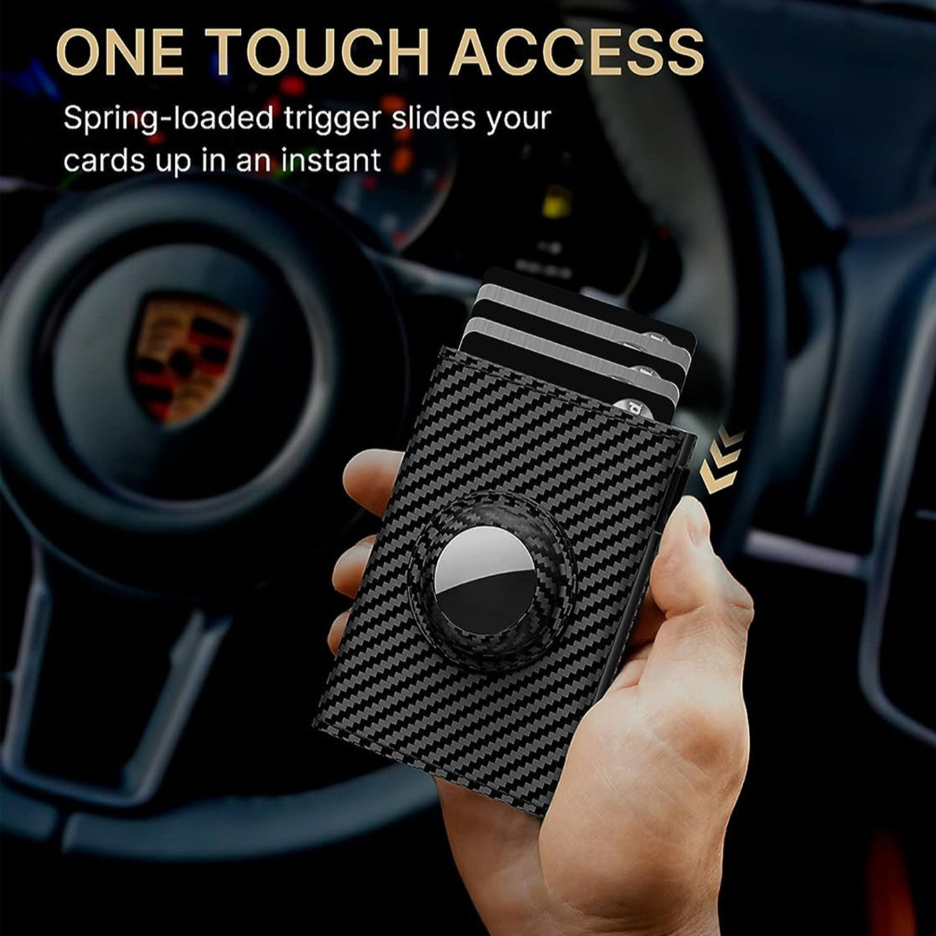 Men's Ultra-Slim AirTag Carbon Fiber Wallet